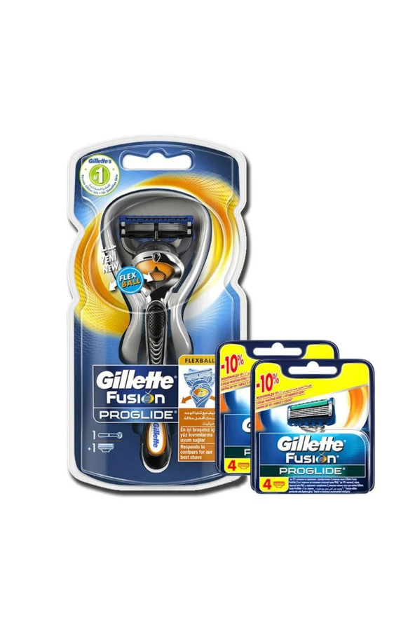 Gillette Fusion Proglide FlexBall 1up Tıraş Makinesi + 8