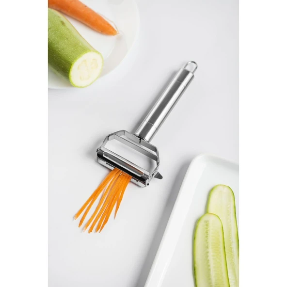 Paslanmaz Çelik Sebze Meyve Julyen Soyucu & Doğrayıcı 17 Cm - 4