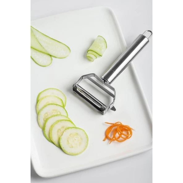 Paslanmaz Çelik Sebze Meyve Julyen Soyucu & Doğrayıcı 17 Cm - 2