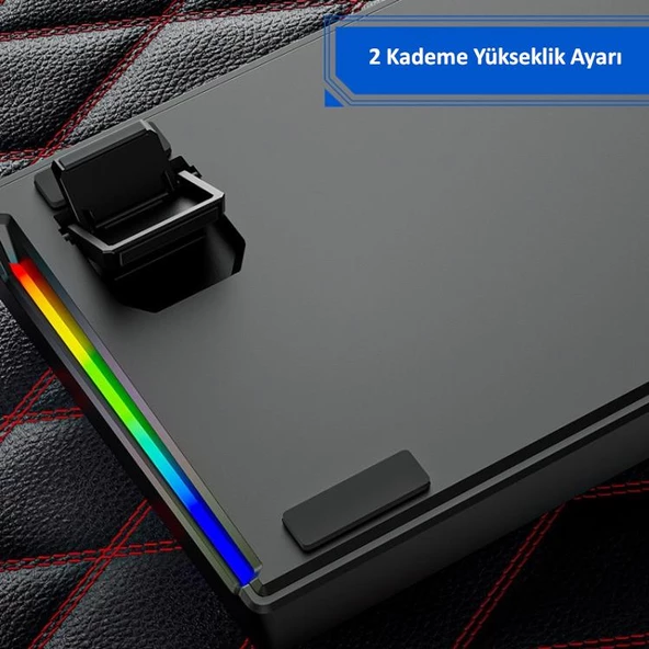 Valkyrie Blue Switch Dark Alien K710 71 Tuş RGB Gaming Klavye - Mekanik Mavi Tuş Type-C  - 2 Kademe Yükseklik BeyazSiyah - 8