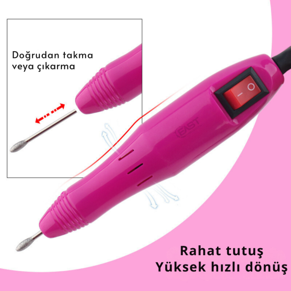 Protez Tırnak Freze Makinesi Manikür Pedikür Tırnak Törpü Cihazı - 4