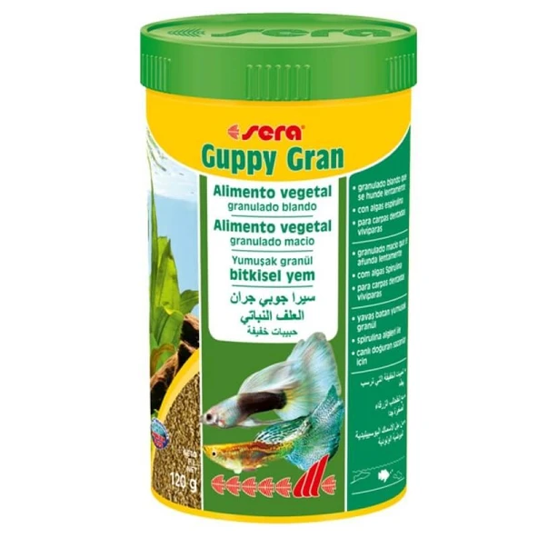 Sera Guppy Gran Lepistes Balığı Granül Balık Yemi 250ml 120gr