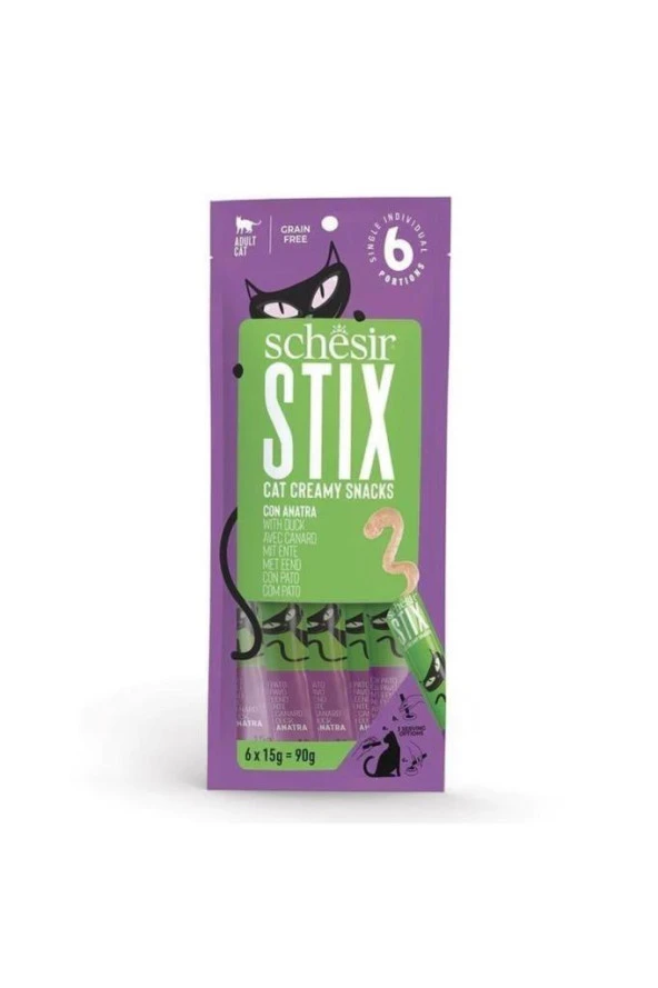 Schesir Cat Stix Ördekli Krema Kedi Ödülü 6x15gr