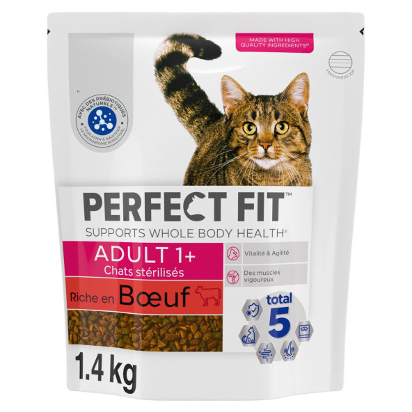 Perfect Fit Kısırlaştırılmış Biftekli Kedi Maması 1.4 KG (Orijinal ithal Dünyanın En Çok Satan Kedi Maması )