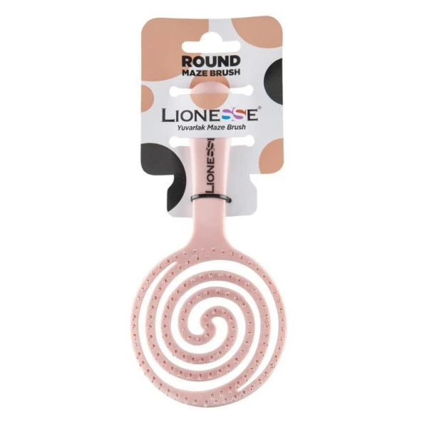 Lionesse Yuvarlak Maze Brush Pembe 6458