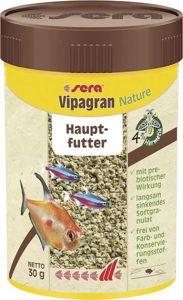 Sera Vipagran Tropikal Balık Temel Yemi Granül 100ml 30gr