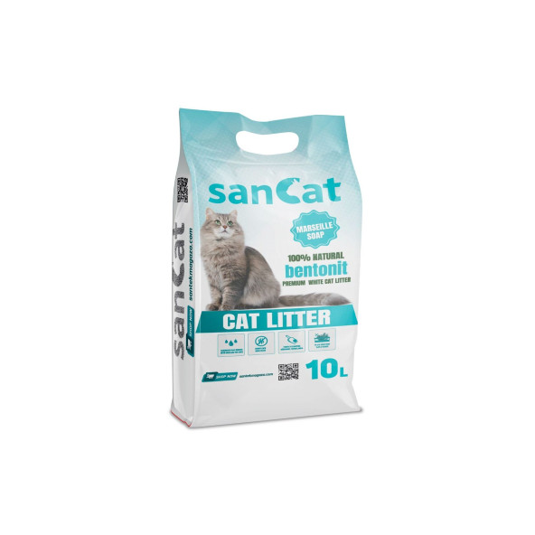 Sancat Marsilya Sabun Kokulu 10 Lt Kedi Kumu, Açık Kedi Tuvaleti, Koku Giderici Toz - 3