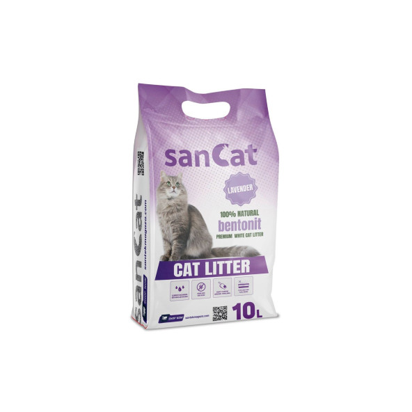 Sancat Lavanta Kokulu 10 Lt Kedi Kumu, Açık Kedi Tuvaleti, Koku Giderici Toz - 2