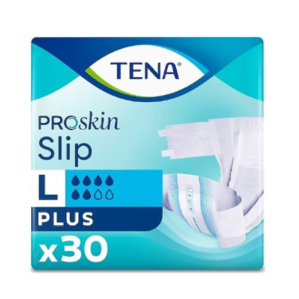 Tena Proskin Slip Plus 6 Damla Büyük Boy (L) 30'lu Hasta Bezi X2 PAKET