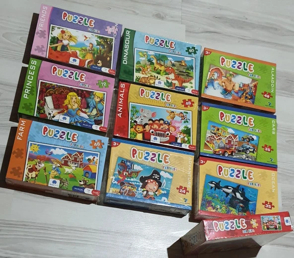 Puzzle Yapboz 9 lu Set Dokuz kutu Set 430 Parça (+5 yaş)