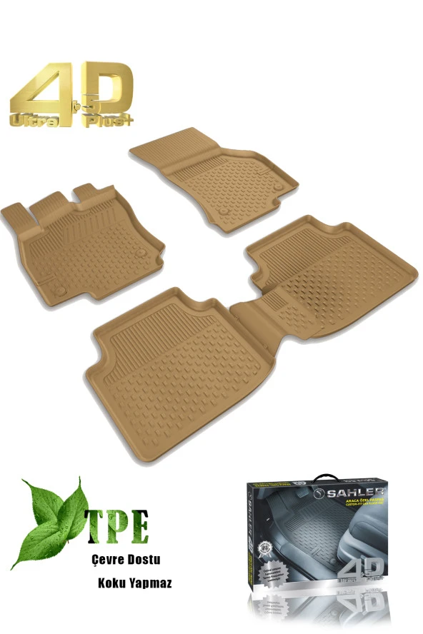 Bmw 3 Serisi E46 1998-2005 Uyumlu Sahler Araca Özel Bej 4.5D Havuzlu Oto Paspas - E46