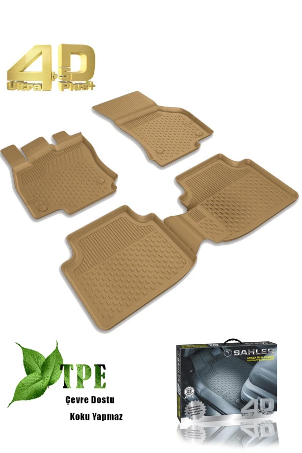 Toyota Auris 2007-2012 Uyumlu SAHLER Araca Özel Bej 4.5D Havuzlu Oto Paspas - Auris ürün görseli
