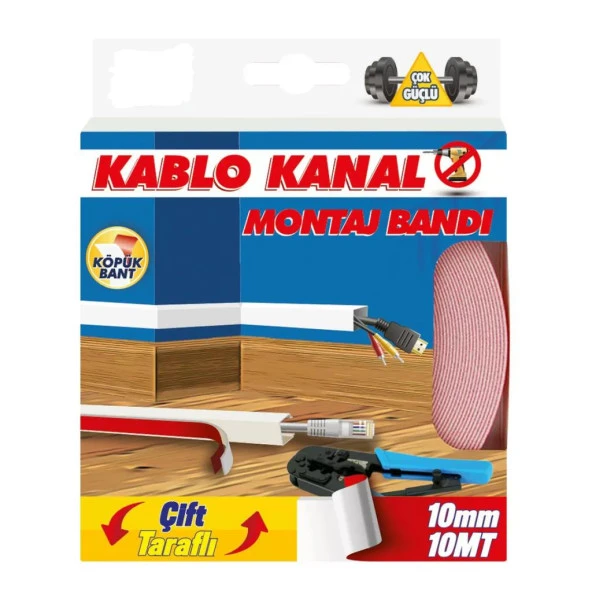 Kablo Kanalı Yapıştırma Bandı 10mmx10mt