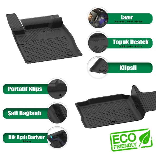 NİSSAN MİCRA 2018+ Uyumlu SAHLER 4.5D OTO PASPAS - Resim 2