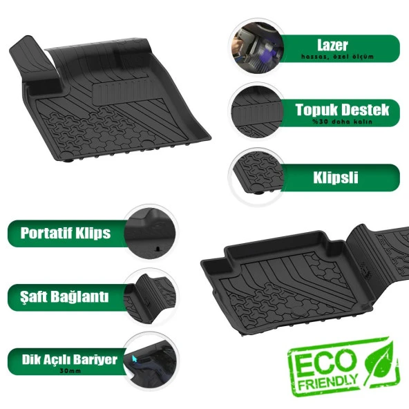 Nissan Qashqai e-Power 2022+ Uyumlu SAHLER 4.5D Premium Paspas - Resim 2