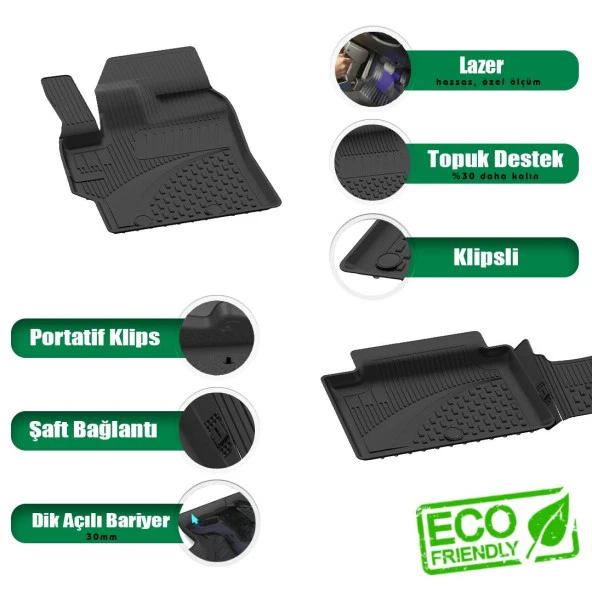 TOYOTA YARİS CROSS / HYBRİT 2020+ Uyumlu SAHLER 4.5D Paspas - 2