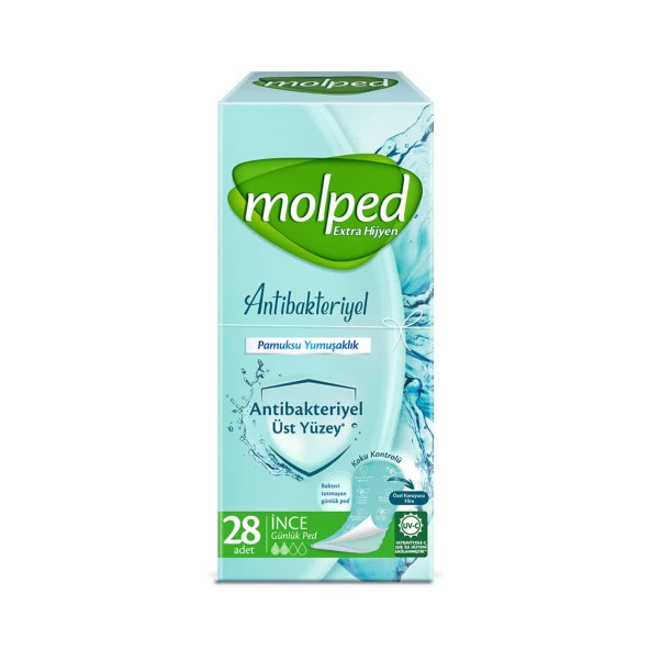Molped Antibakteriyel Günlük Ped İnce 28x3 84 Adet ürün görseli