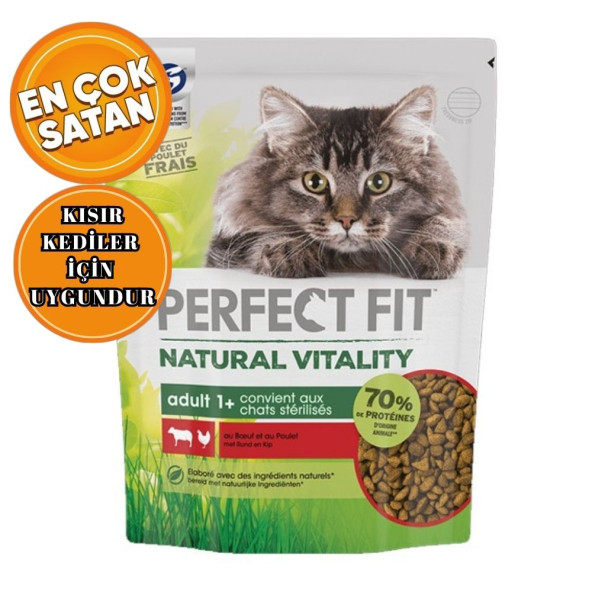 Perfect Fit Natural  KISIR Tavuklu ve Sığır Etli Kedi Maması 1kg (Orijinal ithal Dünyanın En Çok Satan Kedi Maması )