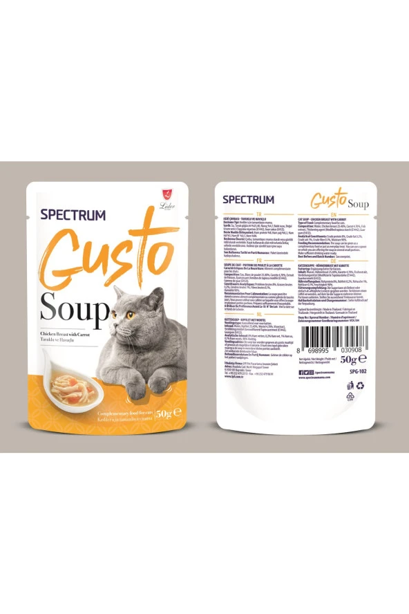 Spectrum Gusto Kedi Çorbası Tavuklu ve Havuçlu 50 Gr