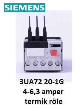 SIEMENS 3UA72 20-1G 4-6,3 Amper TERMİK RÖLE