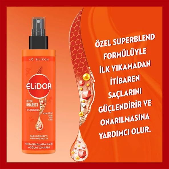 Elidor Sıvı Saç Kremi Anında Onarıcı Saç Bakım Spreyi 200 Ml - 4