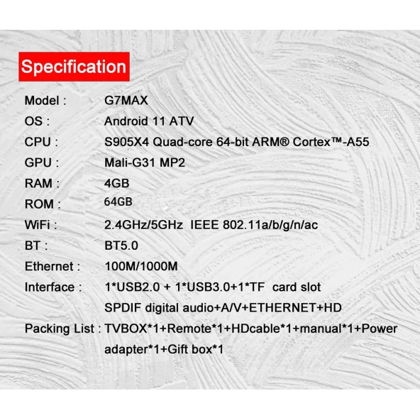 G7 Max Android 11 Tv Box 4GB Ram/64GB Rom Amlogic S905x4 - FullHD Netflix - 4
