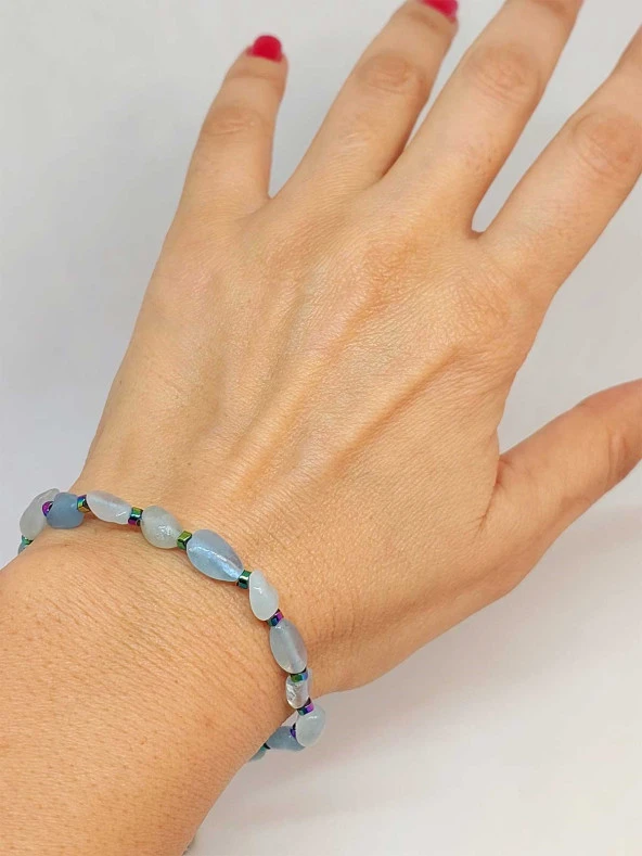 Akuamarin Taşı Tasarım Bileklik (47126) ürün görseli