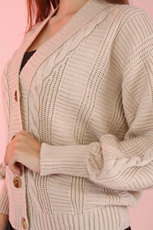 Hipatu Saç Örgü Hırka 01349 - Resim 3