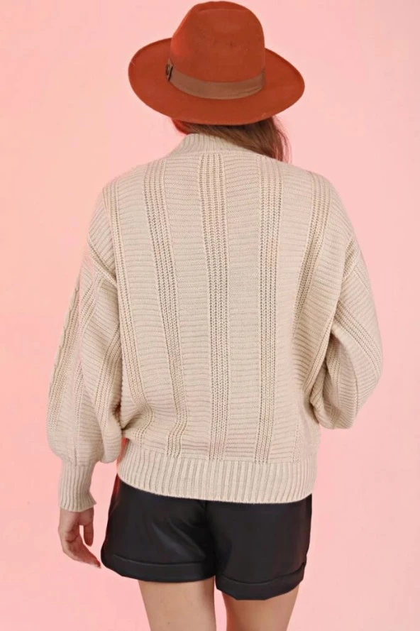 Hipatu Saç Örgü Hırka 01349 - Resim 6