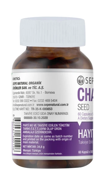 Sepe Natural Hayıt  60 Kapsül 580 mg Chaste Seed Bayanlara Hayıt Kapsül - 2