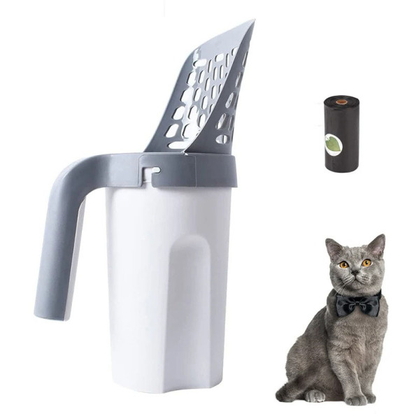 TechTic Kedi Kum Temizleme Küreği Yeni Nesil A Kalite 29cm Poşet Hazneli(1 Adet Hediye Poşet) ürün görseli 1