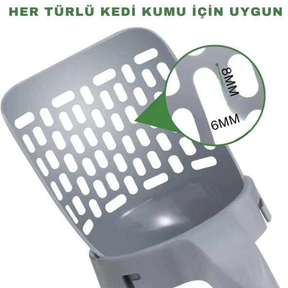TechTic Kedi Kum Temizleme Küreği Yeni Nesil A Kalite 29cm Poşet Hazneli(1 Adet Hediye Poşet) - 6