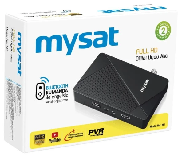 Mysat M1 Youtube, Full HD, Bluetooth Kumanda Dijital Uydu Alıcı