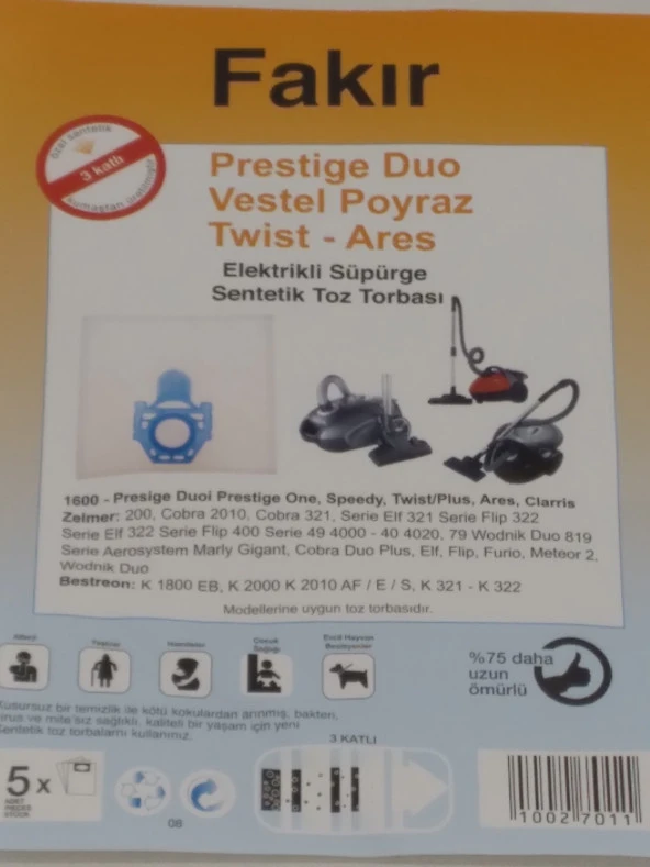 FAKİR PRESTİJ DUO SENTETİK ( 3 PAKET 15 ADET ) - 2