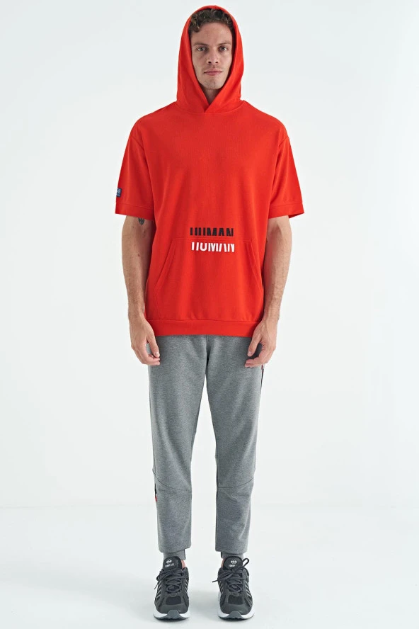 Fiesta Kanguru Cepli Yazı Nakışlı Kapüşonlu Erkek T-Shirt - 88195 - 2