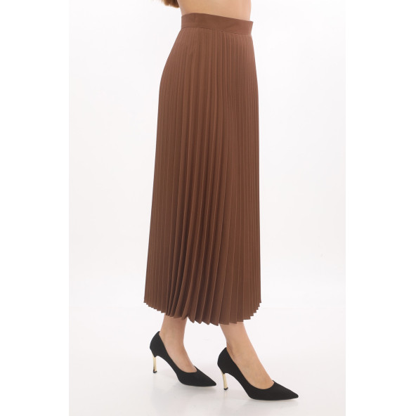SORALLİNE KADIN PLİSOLEY ETEK 781 SÜTLÜ KAHVE - 2