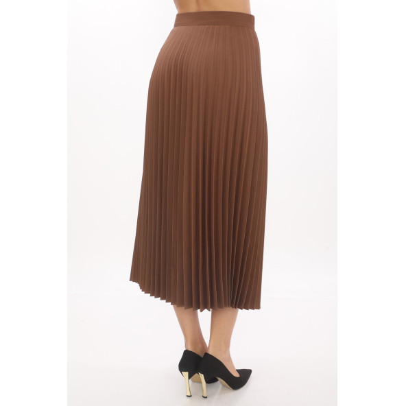 SORALLİNE KADIN PLİSOLEY ETEK 781 SÜTLÜ KAHVE - 3