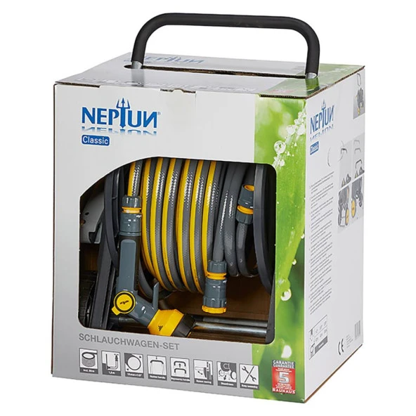 Hortum Arabası Seti 20 Metre Hortum ve Hortum Başlığı ile - Resim 3