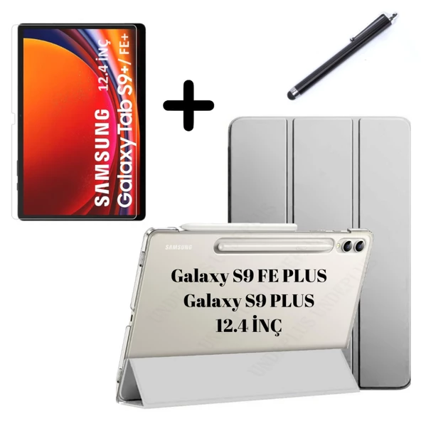 Samsung Galaxy Tab S9 FE Plus/S10 Plus/S9 Plus Kılıf SET PU Deri Smart Tablet Kilifi Ekran Koruyucu + Kalem - 2