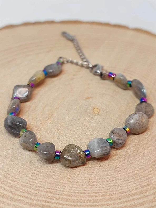 Labradorit Taşı Tasarım Bileklik (47132) - Resim 3