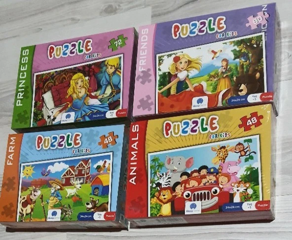 Puzzle Yapboz 4 lü Set 228 Parça (+5 yaş)