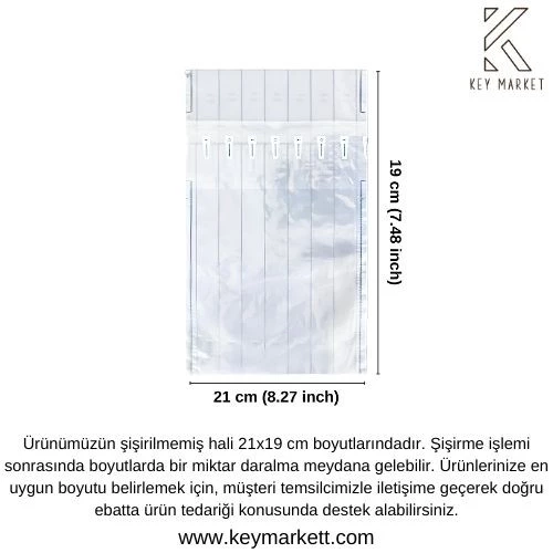50 Adet-Paket 21x19 cm Airpack Ambalaj Torbası Airbag Havalı Poşet Dayanıklı Paketleme - 4