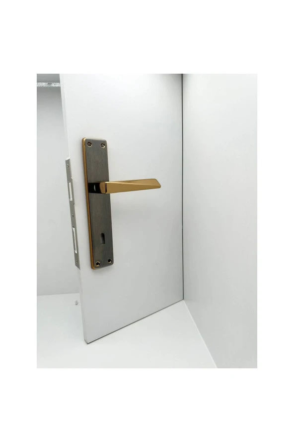 Piramit Albirifin Saten Lüx Kare Aynalı Oda Kapı Kolu 2 Takım