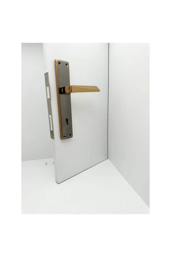 Piramit Albirifin Saten Lüx Kare Aynalı Oda Kapı Kolu 2 Takım - 4