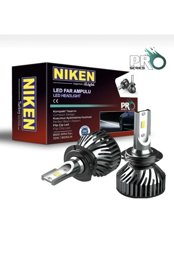 Niken Pro Serisi H1 Led Xenon Far Aydınlatma Seti Şimşek Etkili Pro 8000 Lm
