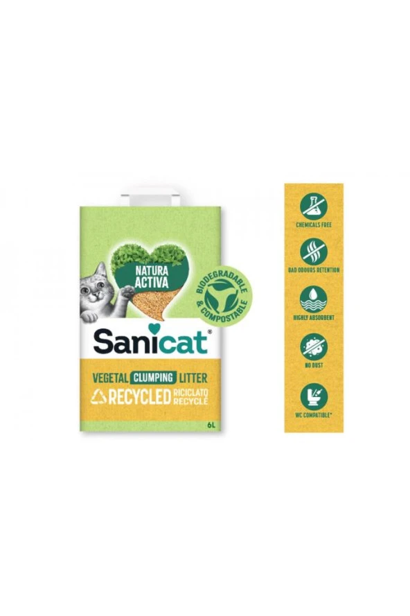 Sanicat Vegetal Clumping Litter Topaklanan Organik Kedi Kumu 10 lt - 2