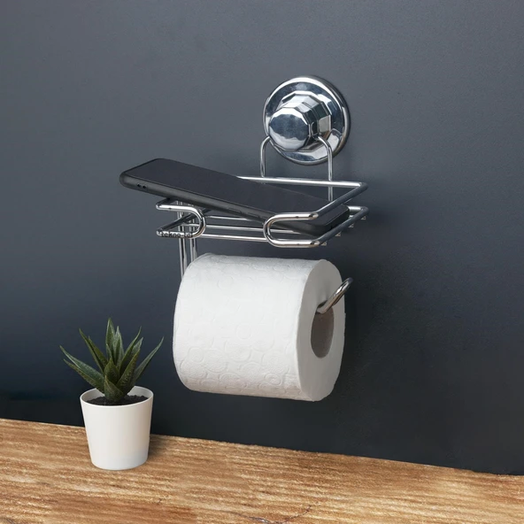 TEKNOTEL VAKUMLU YEDEKLİ TUVALET KAĞITLIK KROM DM275 - 3