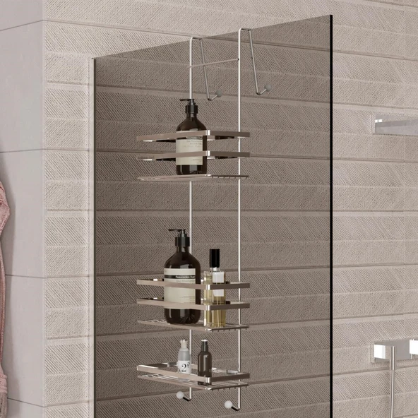 EKSTRA GÜÇLÜ ÖZEL KROM KAPLAMA DUŞAKABİN RAFI LM580 - 7