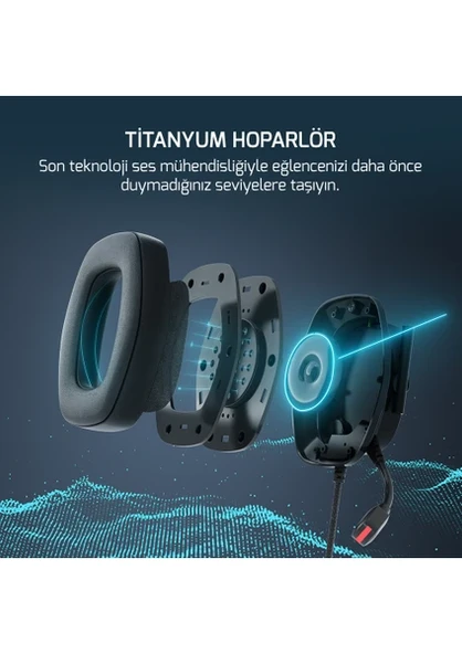 Gamepower Kai Titanium Siyah 7.1 Surround Hi-Fi Manyetik Pad Rgb Gaming Kulaklık (2x Pad Hediyeli) - 3