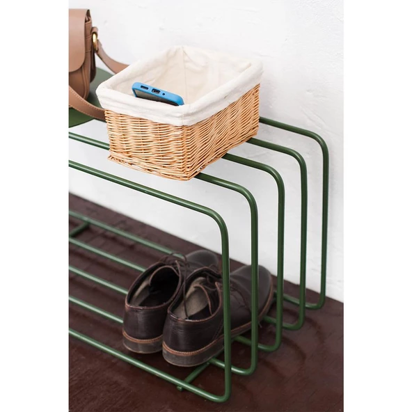 Oturaklı Ayakkabılık Metal Ayakkabılık Kapı Önü Ayakkabılık - 9